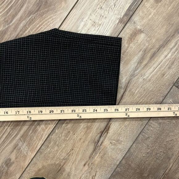 AMANDA AND CHELSEA Black White Grid Print Ankle Pants  16 - Picture 10 of 11